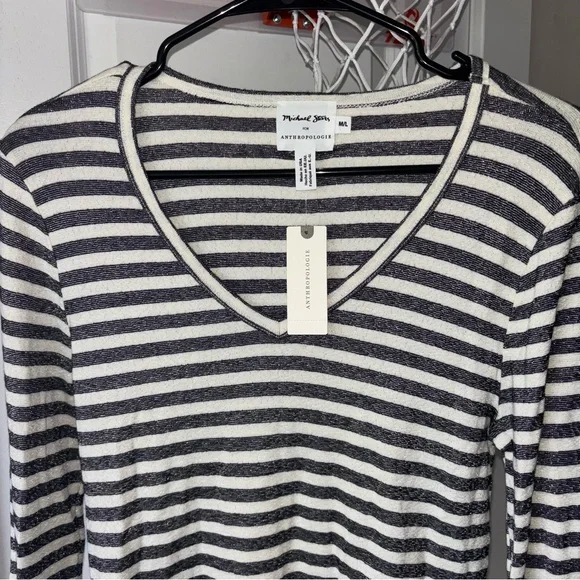 Anthropologie x Michael Stars Made in USA Knit Striped Long Sleeve Sise M / L - Picture 4 of 8